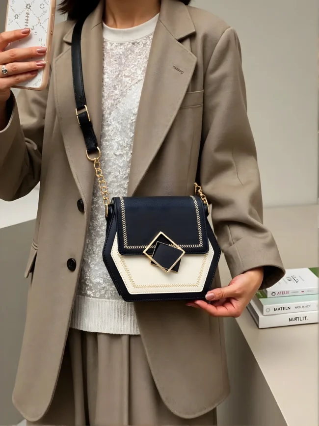 Kleine Designer-Schultertasche – Vielseitige, quadratische Umhängetasche im neuen Stil