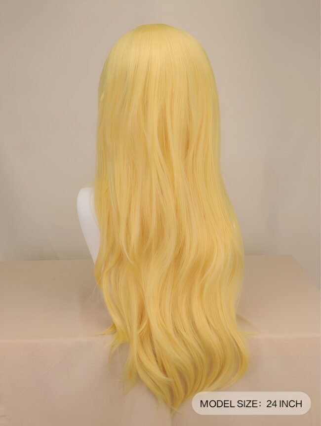 Pfirsichfarbene Prinzessin-Perücke mit Pony & Krone – Lang & Perfekt für Cosplay & Halloween – Bild 6