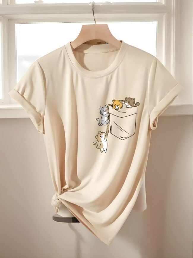 Cartoon Grafik T-Shirt für Damen – Lässig, Trendy & Ausdrucksstark