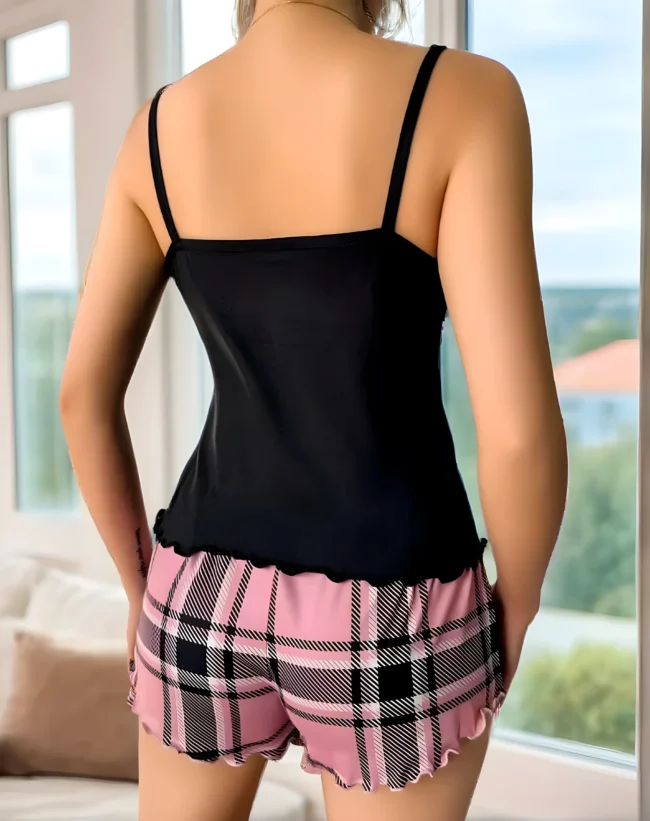 Damen-Pyjama-Set mit Herz- & Karo-Muster – 2-teilig, Weich & Bequem. Nachtwäsche & Loungewear für jede Jahreszeit – Bild 11