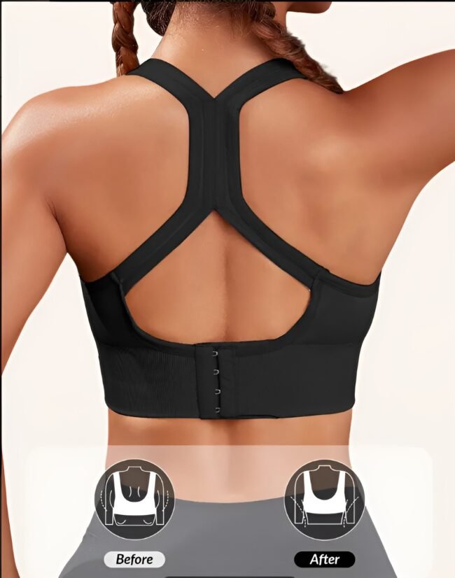 Damen Sport-BH – Atmungsaktives, nahtloses Bustier mit herausnehmbaren Pads | Rutschfest & bügellos – Bild 2