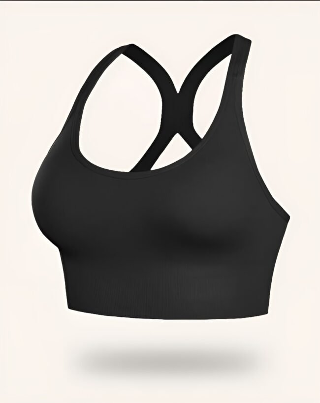 Damen Sport-BH – Atmungsaktives, nahtloses Bustier mit herausnehmbaren Pads | Rutschfest & bügellos – Bild 5