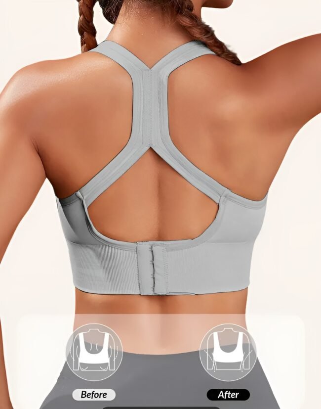 Damen Sport-BH – Atmungsaktives, nahtloses Bustier mit herausnehmbaren Pads | Rutschfest & bügellos – Bild 7