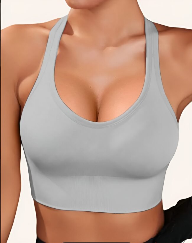 Damen Sport-BH – Atmungsaktives, nahtloses Bustier mit herausnehmbaren Pads | Rutschfest & bügellos – Bild 8