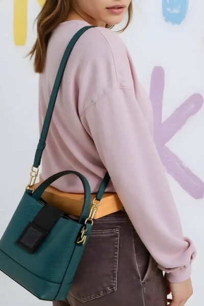 Elegante Einfarbige Eimertasche für Damen – Verstellbarer Schultergurt & Reißverschluss. Leichte Crossbody-Handtasche für Alltag & Büro