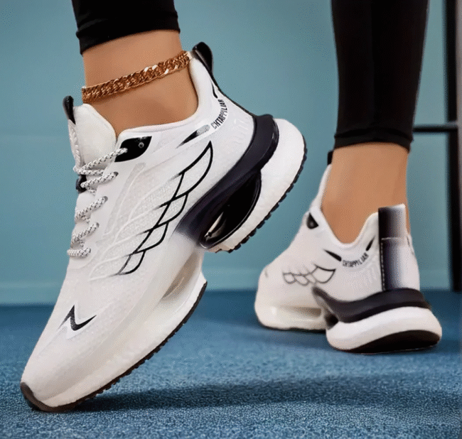 Damen Sneaker in Weiß – Atmungsaktive Mesh-Laufschuhe mit Stoßdämpfung & MD-Sohle | Leichtgewicht & Bequeme Wanderschuhe – Bild 5