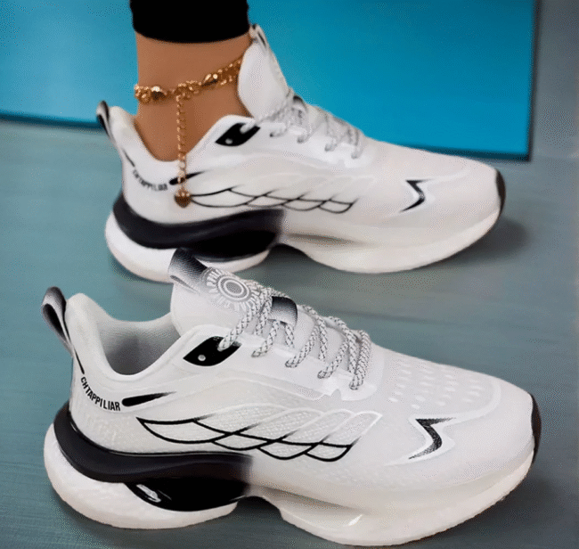 Damen Sneaker in Weiß – Atmungsaktive Mesh-Laufschuhe mit Stoßdämpfung & MD-Sohle | Leichtgewicht & Bequeme Wanderschuhe – Bild 6