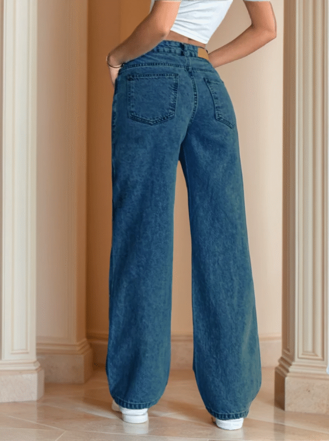 Cottnline Damen Jeans aus 100 % Baumwolle – Lässiger Style mit Knopfverschluss & Gürtel-Schlaufen – Bild 3
