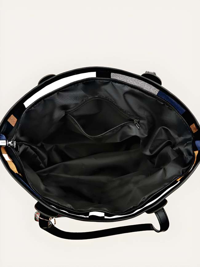 Karierte Hobo-Schultertasche für Damen – Vintage-Style mit großem Stauraum & Anhänger – Bild 16