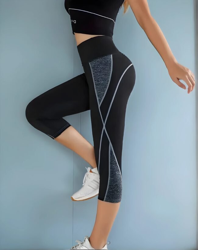 Damen High-Waist Running Leggings – Color-Block Design für Fitness & Yoga – Bild 5
