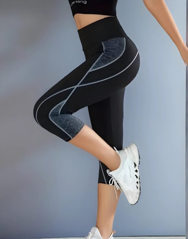 Damen High-Waist Running Leggings – Color-Block Design für Fitness & Yoga – Bild 10