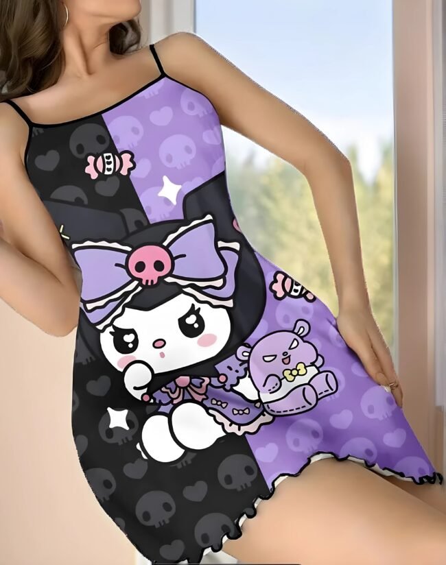 Sanrio Damen-Kuromi-Pyjamas – Bequemes Homewear mit niedlichem Kuromi-Print – Bild 5