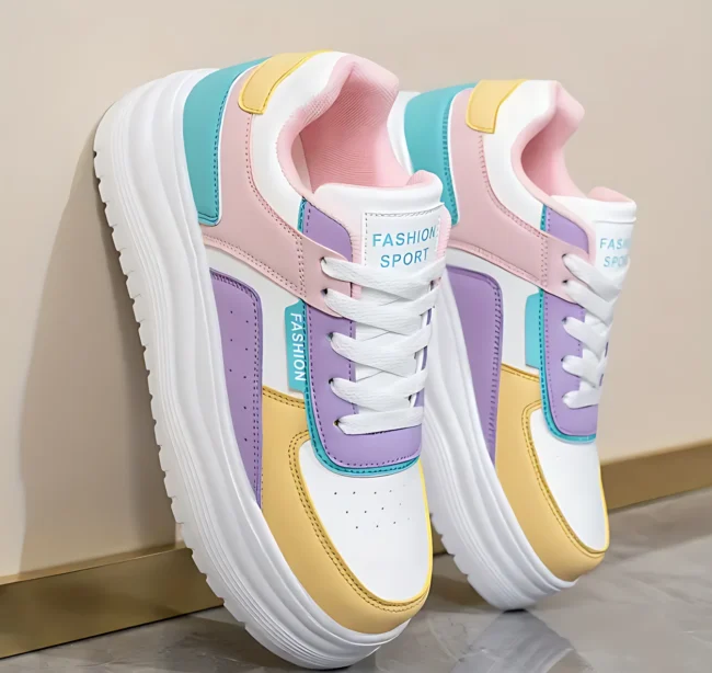 PastelMove – Stylische Damen-Sneaker mit Farbblock & dicker EVA-Sohle – Bild 4
