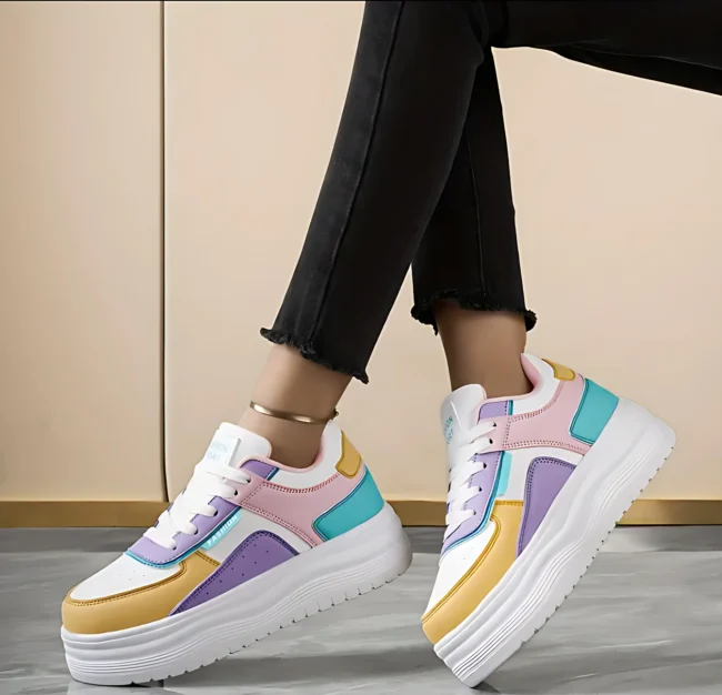 PastelMove – Stylische Damen-Sneaker mit Farbblock & dicker EVA-Sohle – Bild 5