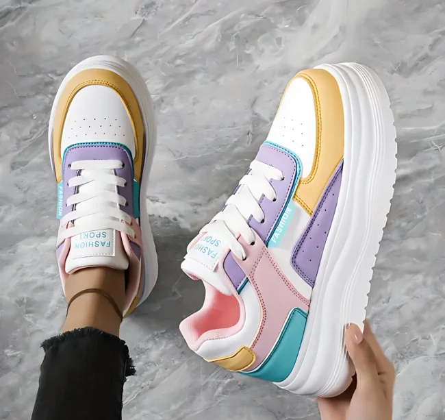 PastelMove – Stylische Damen-Sneaker mit Farbblock & dicker EVA-Sohle – Bild 6