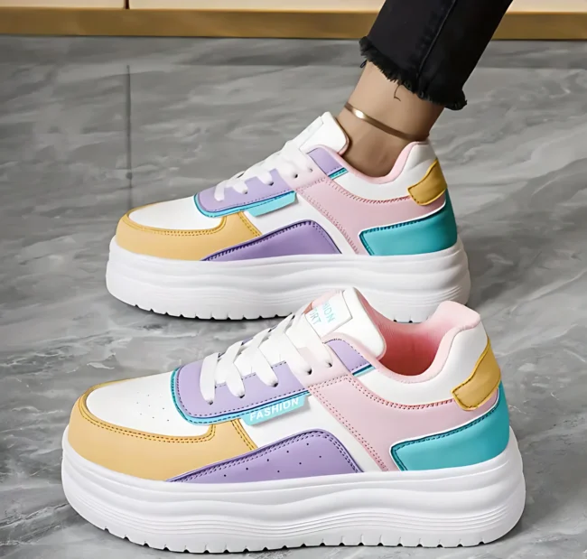 PastelMove – Stylische Damen-Sneaker mit Farbblock & dicker EVA-Sohle – Bild 7