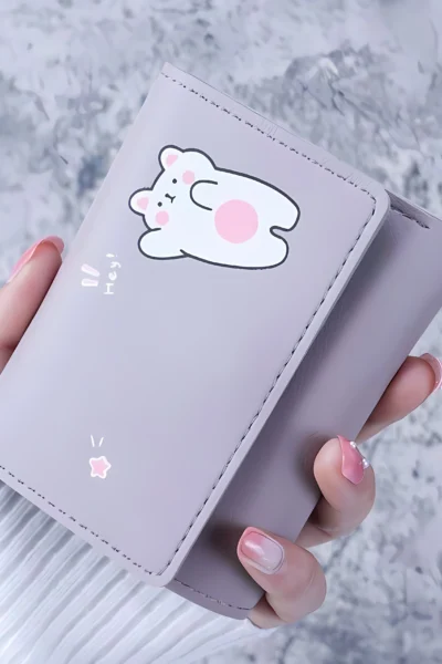 Süßer Damen-Kartenhalter mit Münzfach – Mini-Geldbörse im Cartoon-Stil